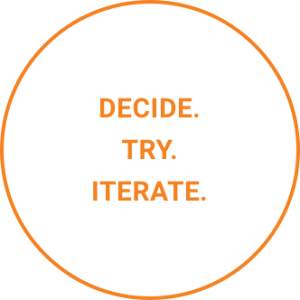 Decide. Try. Iterate.